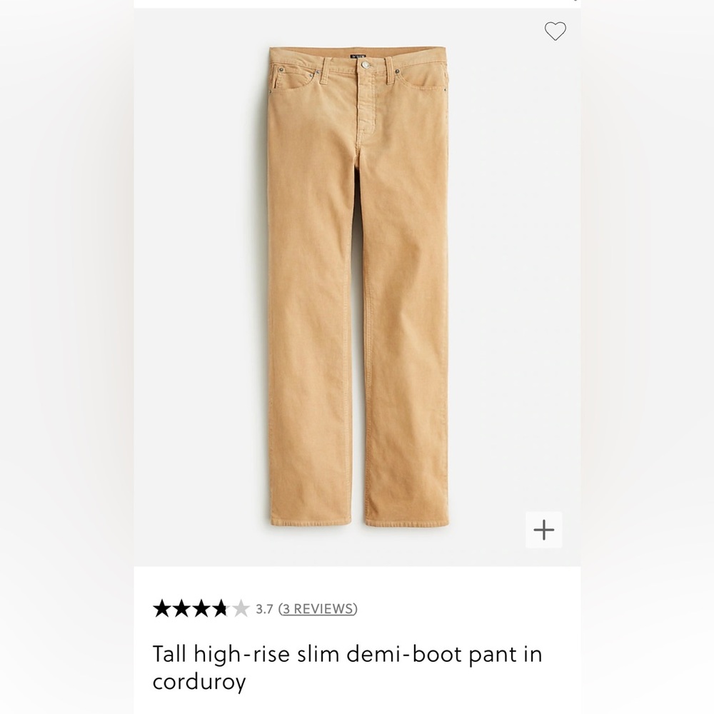 NWT J. Crew Tan Corduroy Pants